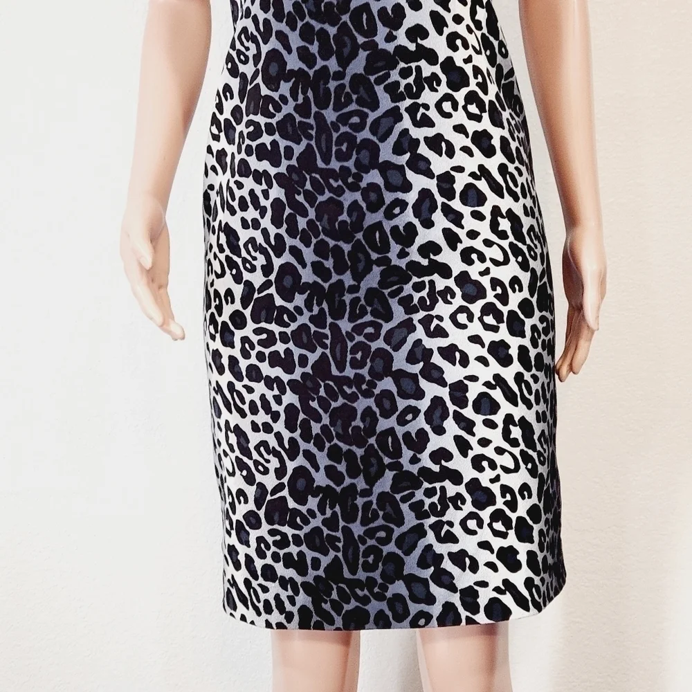 Jessica Simpson Leopard Print Open Back Sheath Sexy Dress Sz 6_4